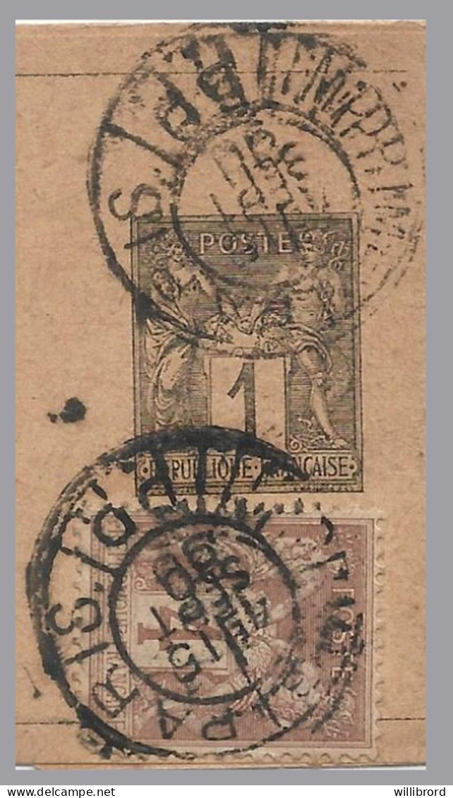 FRANCE To LUXEMBOURG 1890 Incoming Uprated 1c Wrapper To ECHTERNACH - P.P. Imprimé Postmark - Postwaardestukken