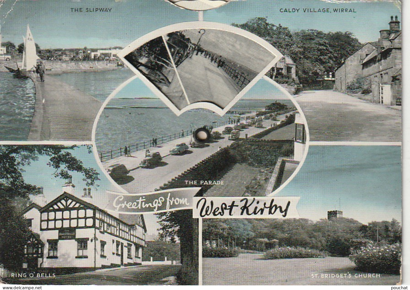 PE 19- GREETINGS FROM WEST KIRBY - CARTE A SYSTEME MULTIVUES (1959) - 2 SCANS - Autres & Non Classés