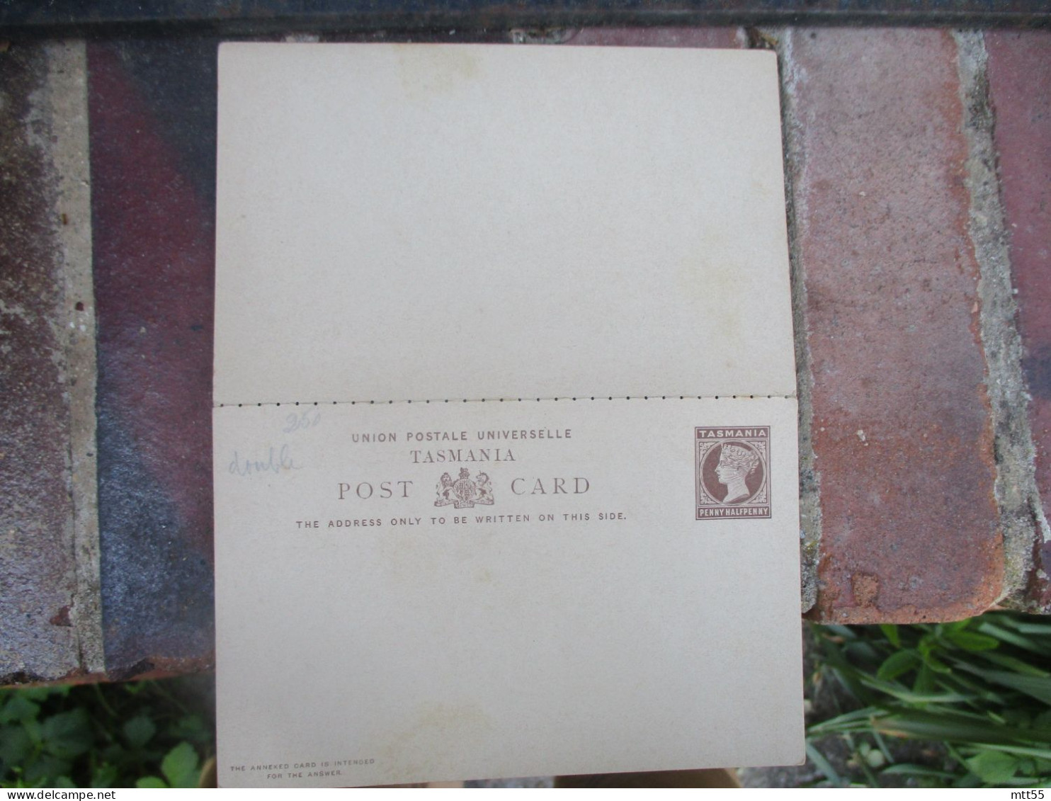 TASMANIA POST CARD DOUBLE CARTE REPONSE ENTIER POSTAL STATIONERY CARD - Otros - Oceanía
