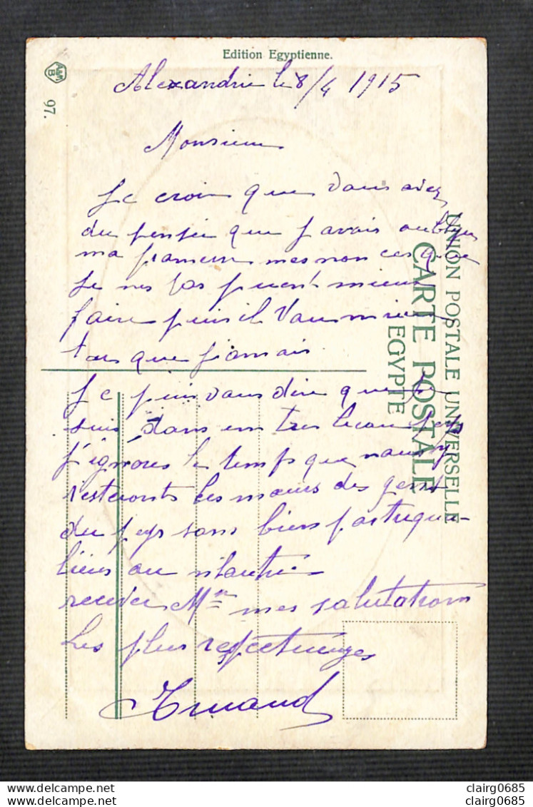 EGYPTE - ALEXANDRIE - Prison Haddara, Hôpital Des Diaconese - 1915 (peu Courante) - Alexandrie