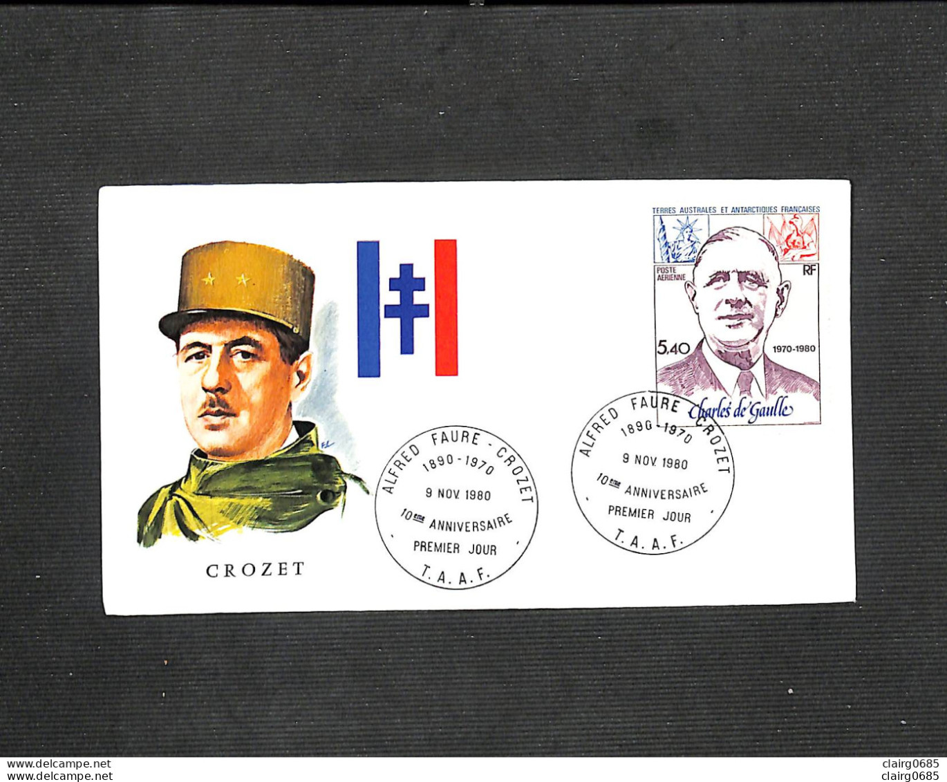 ENVELOPPE PREMIER JOUR - TERRES AUSTRALES ET ANTARCTIQUES FRANÇAISES (T.A.A.F.) - CROZET - 1980 - FDC