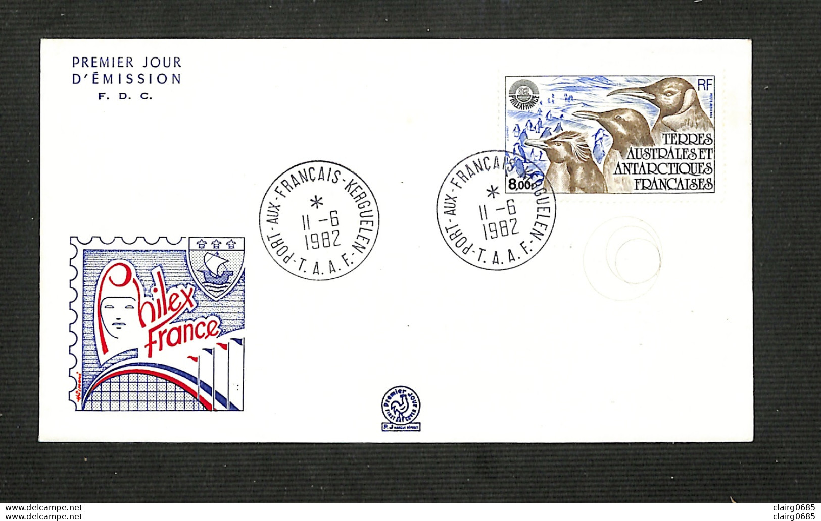 ENVELOPPE PREMIER JOUR - TERRES AUSTRALES ET ANTARCTIQUES FRANÇAISES (T.A.A.F.) - Pilex France - 1982 - FDC