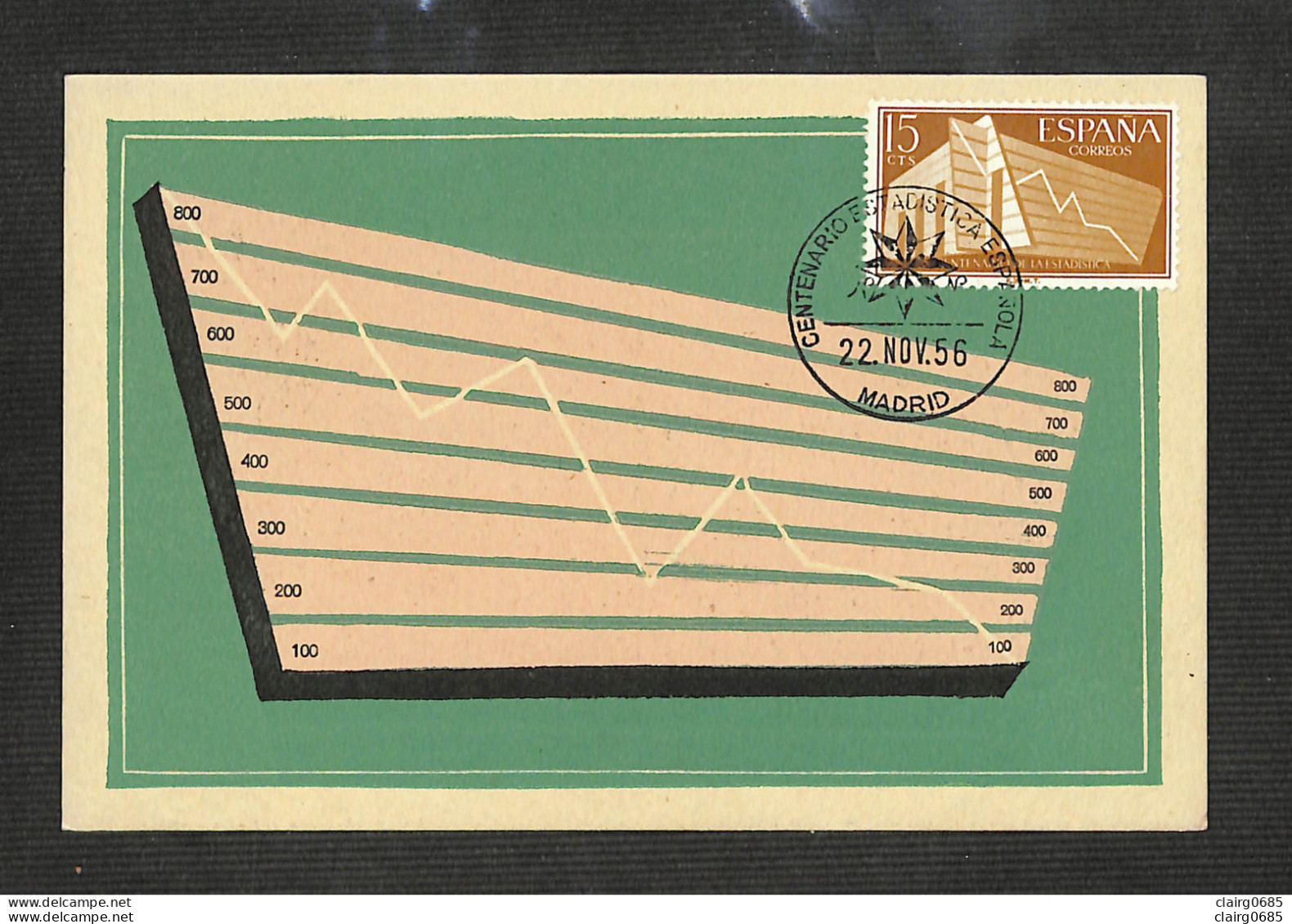 ESPAGNE - ESPAÑA - Carte MAXIMUM 1956 - CENTENARIO ESTADISTICA - RARE - Tarjetas Máxima