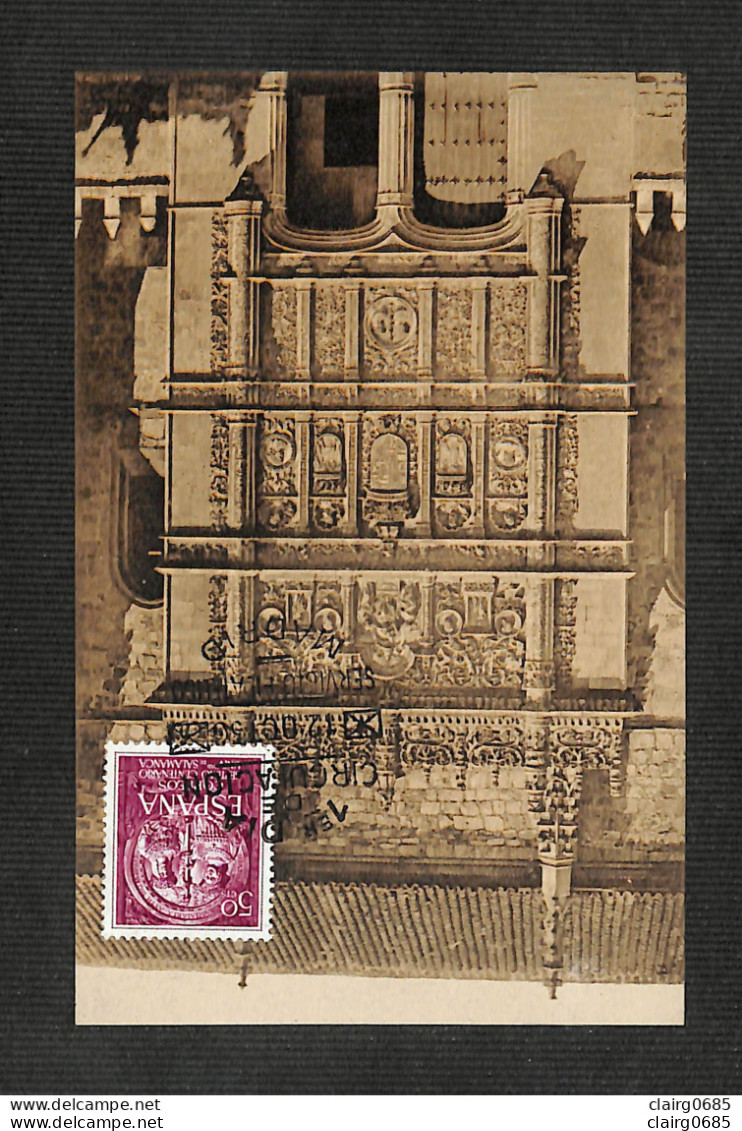 ESPAGNE - ESPAÑA - Carte MAXIMUM 1956 - Salamanca - Fachada De La Universidad - Maximumkarten
