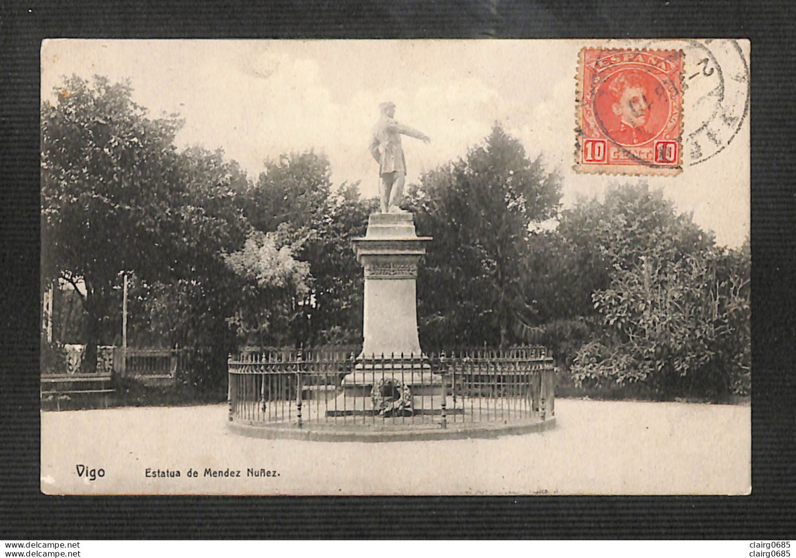 ESPAGNE - VIGO - Estatua De Mendez  Nunez - 1910 (peu Courante) - Altri & Non Classificati