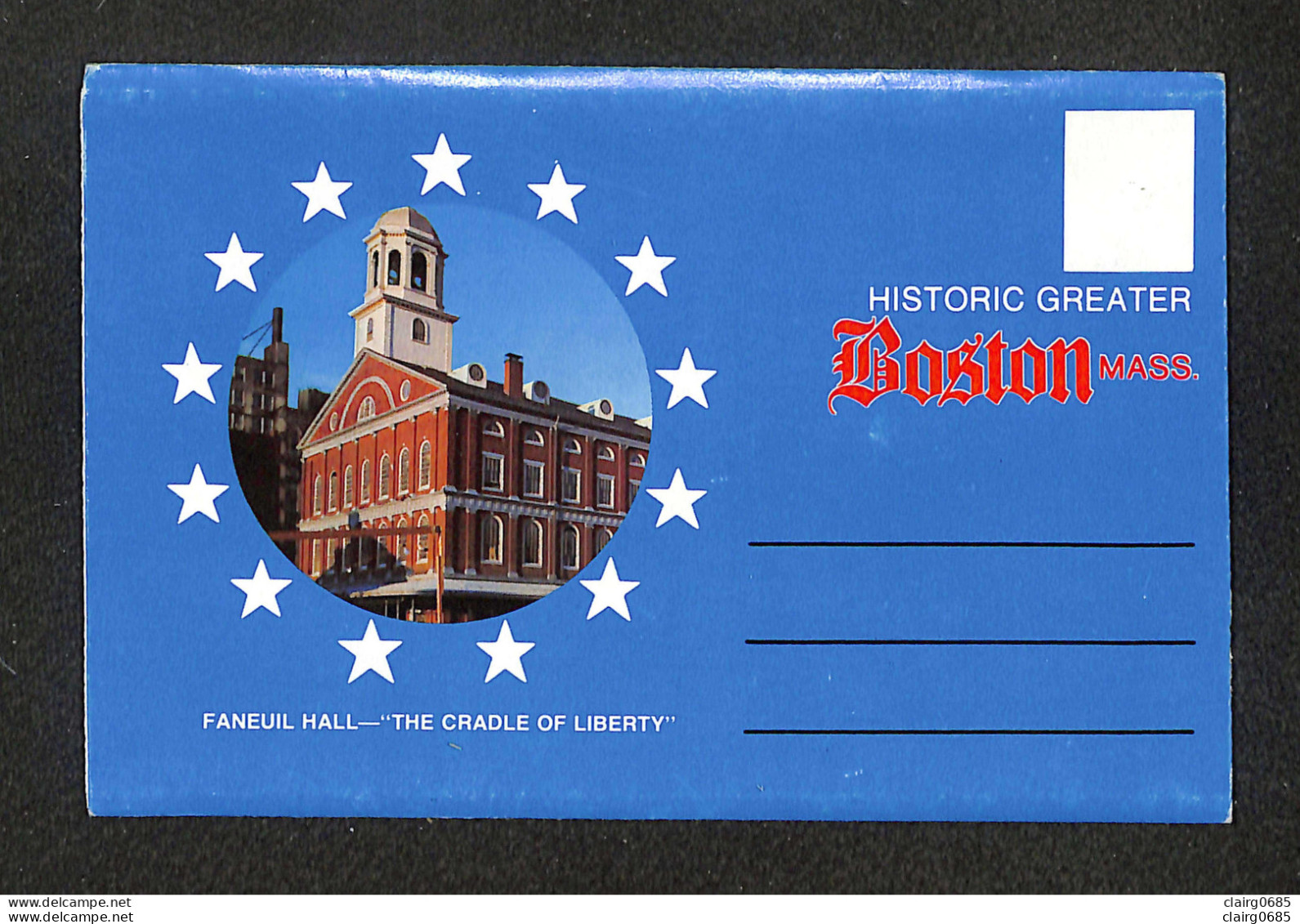 ETATS-UNIS - BOSTON - HISTORIC GREATER BOSTON Mass - FANEUIL HALL - "The Cadle Of Liberty" - Livret 13 Images - Boston