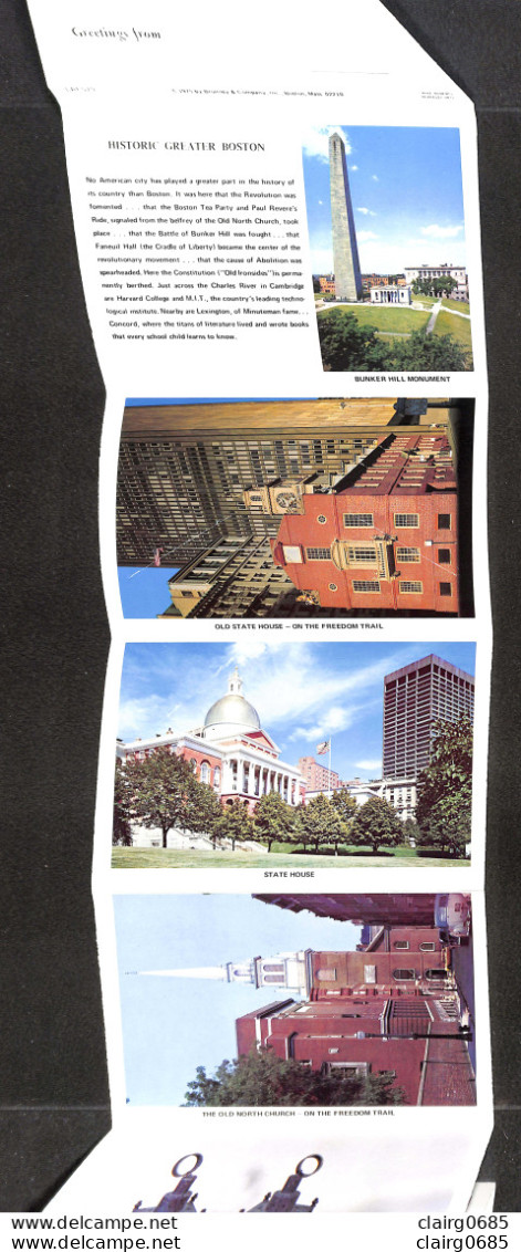 ETATS-UNIS - BOSTON - HISTORIC GREATER BOSTON Mass - FANEUIL HALL - "The Cadle Of Liberty" - Livret 13 Images - Boston