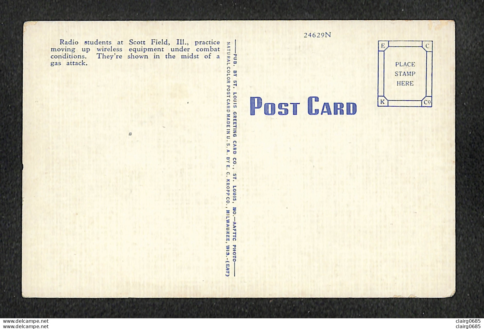 ETATS-UNIS - SCOTT FIELD  - Radio Students - Practice Gas Attack - 1917 - RARE - Other & Unclassified