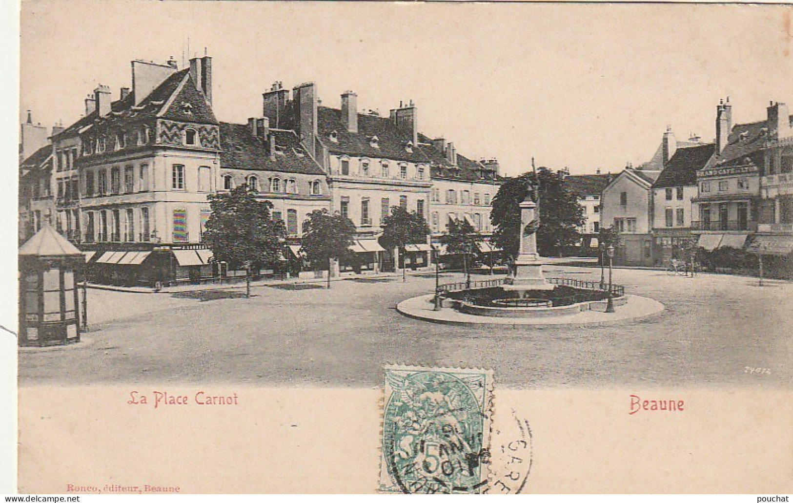 PE 21-(21) BEAUNE - LA PLACE CARNOT - GRAND CAFE DE LYON - 2 SCANS - Beaune