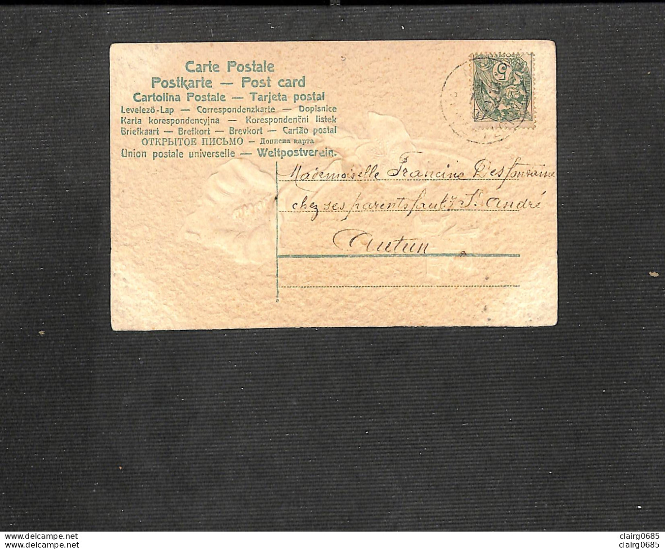 FANTAISIE - Carte Gaufrée Relief Fleur - BONNE FÊTE - 1907 - Other & Unclassified