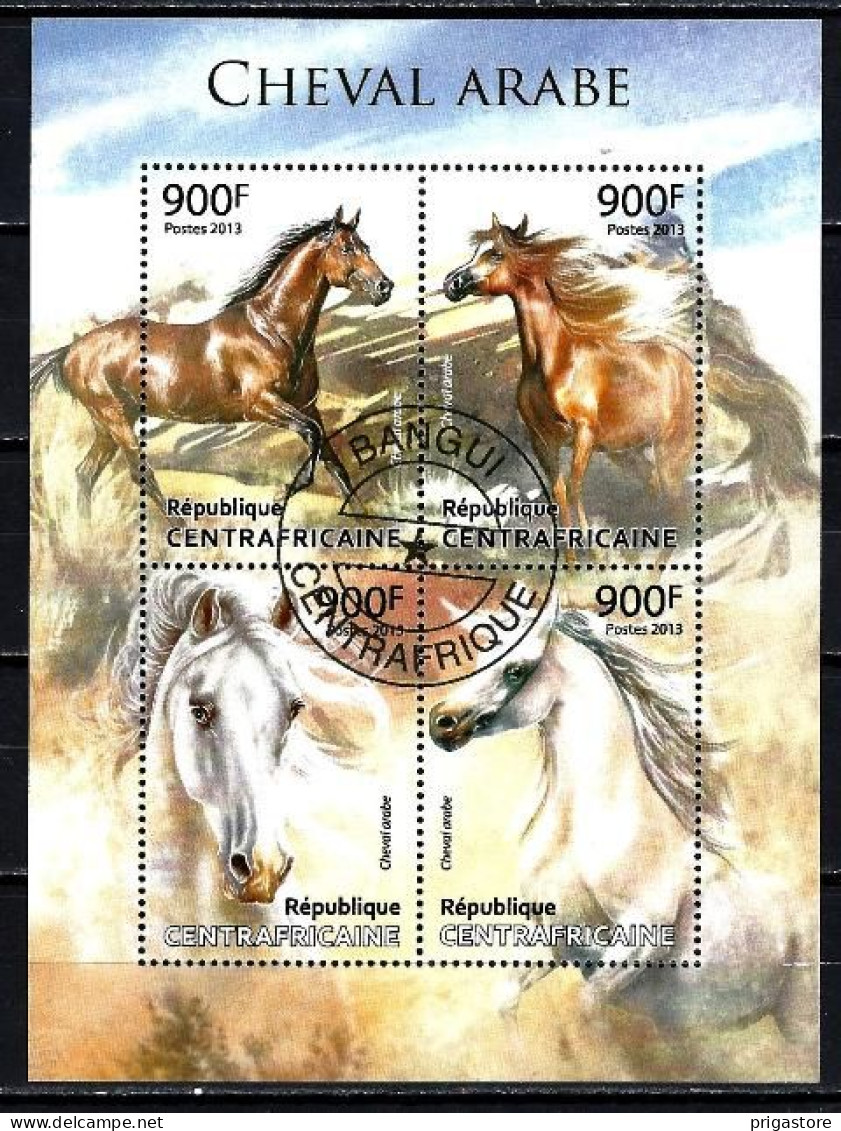 Chevaux Centrafrique 2013 (45) Yvert N° 2814 à 2817 Oblitéré Used - Paarden