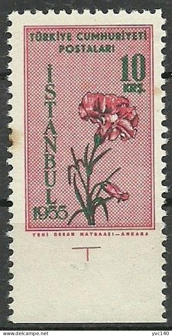 Turkey; 1955 Istanbul Spring And Flower Festivity 10 K. ERROR "Imperf. Edge" - Neufs