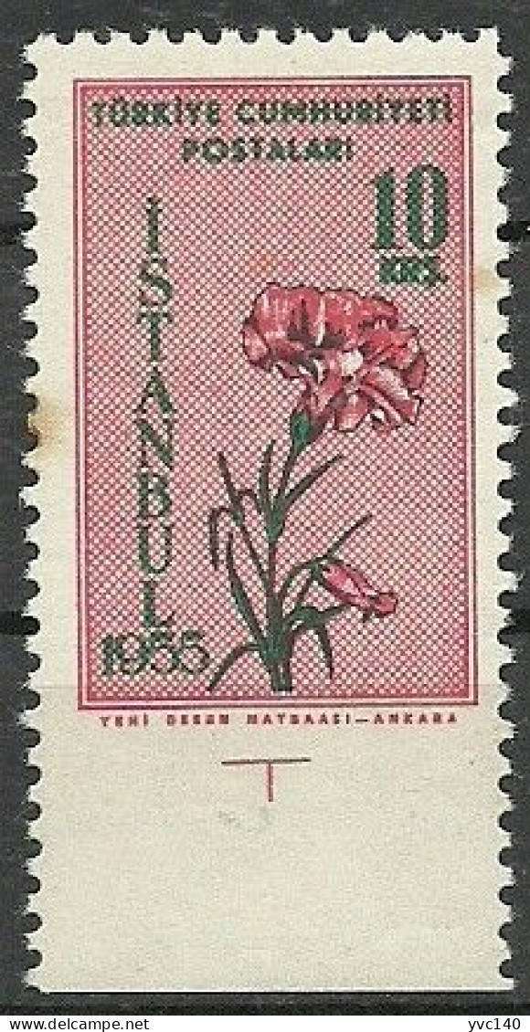 Turkey; 1955 Istanbul Spring And Flower Festivity 10 K. ERROR "Imperf. Edge" - Unused Stamps