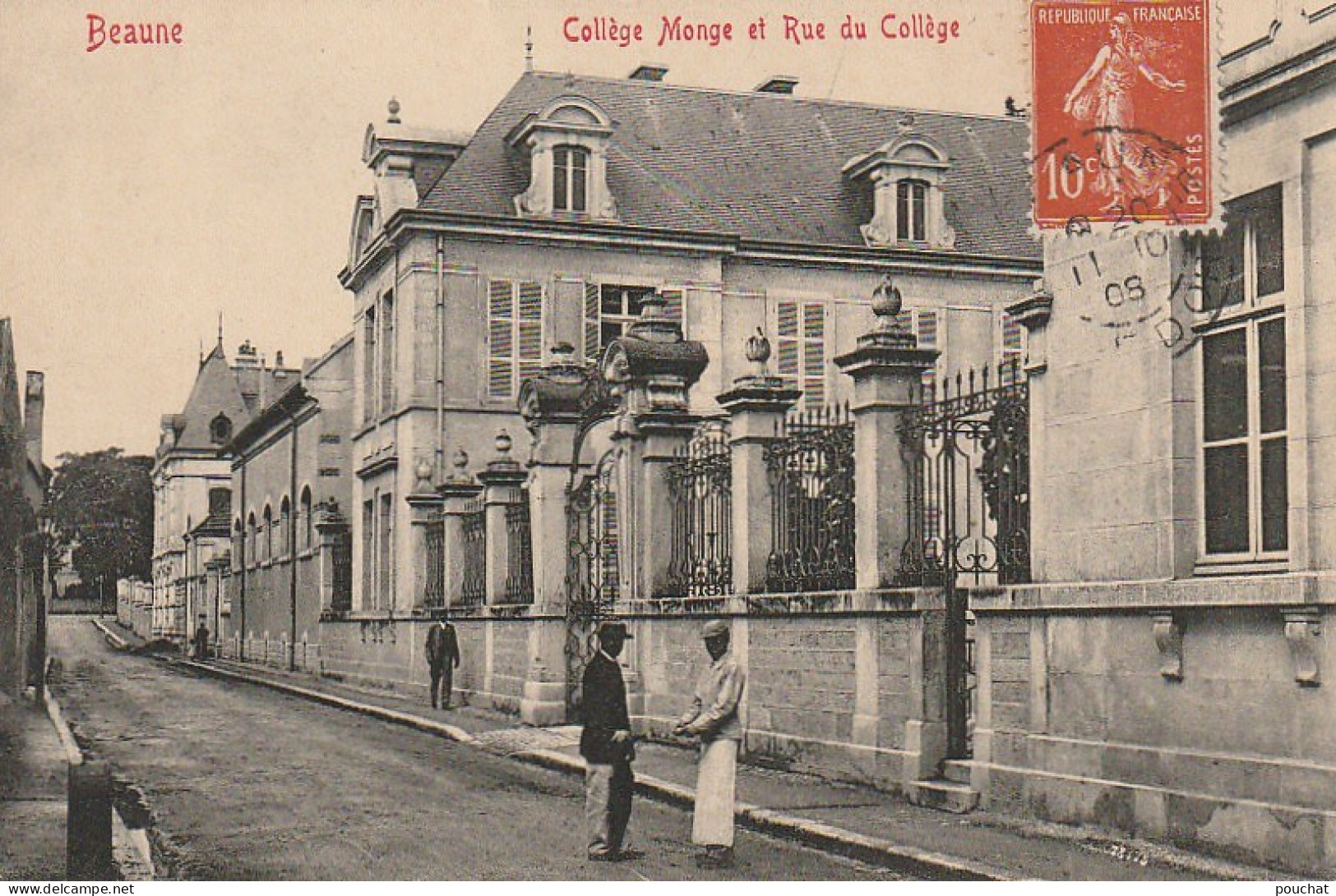 PE 21-(21) BEAUNE - COLLEGE MONGE ET RUE DU COLLEGE  - 2 SCANS - Beaune