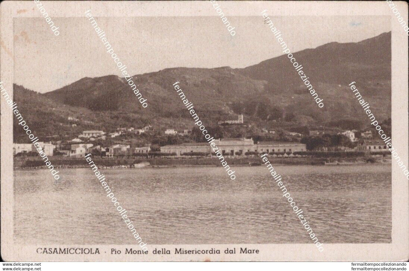 Be687 Cartolina Casamicciola Pio Monte Della Misericordia Dal Mare Napoli 1940 - Napoli (Neapel)