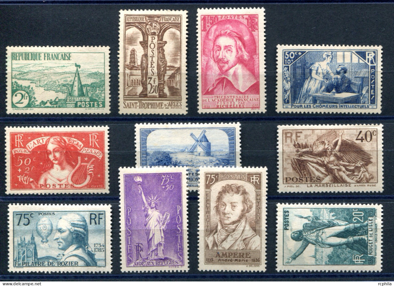 RC 27584 FRANCE COTE 235€ ENTRE N° 301 - 315 LOT DE TIMBRE DES ANNÉES 30 NEUF * MH TB - Ongebruikt