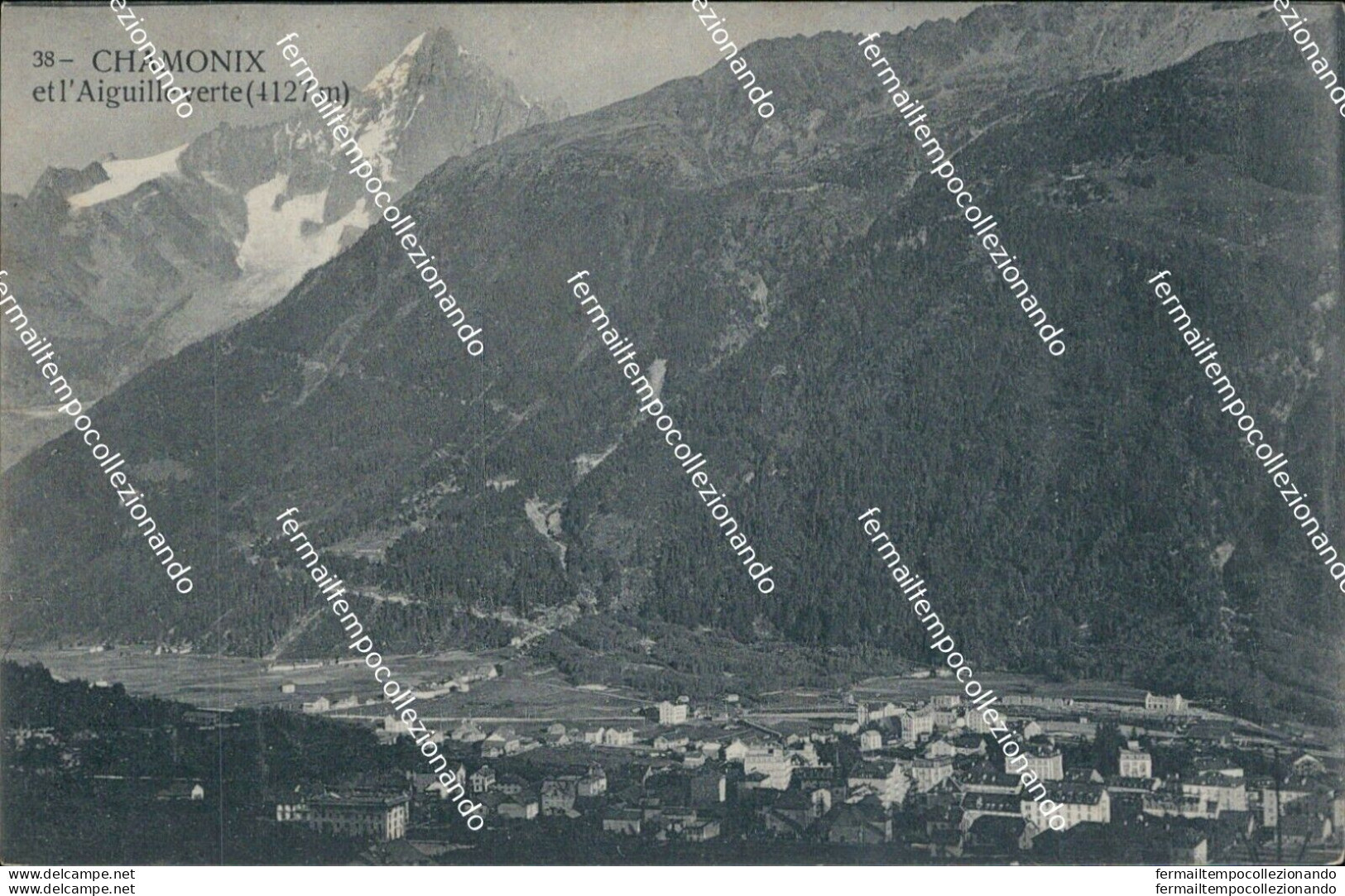 Cf193 Cartolina Chamonix Et L'aiguille Verte Francia France - Autres & Non Classés