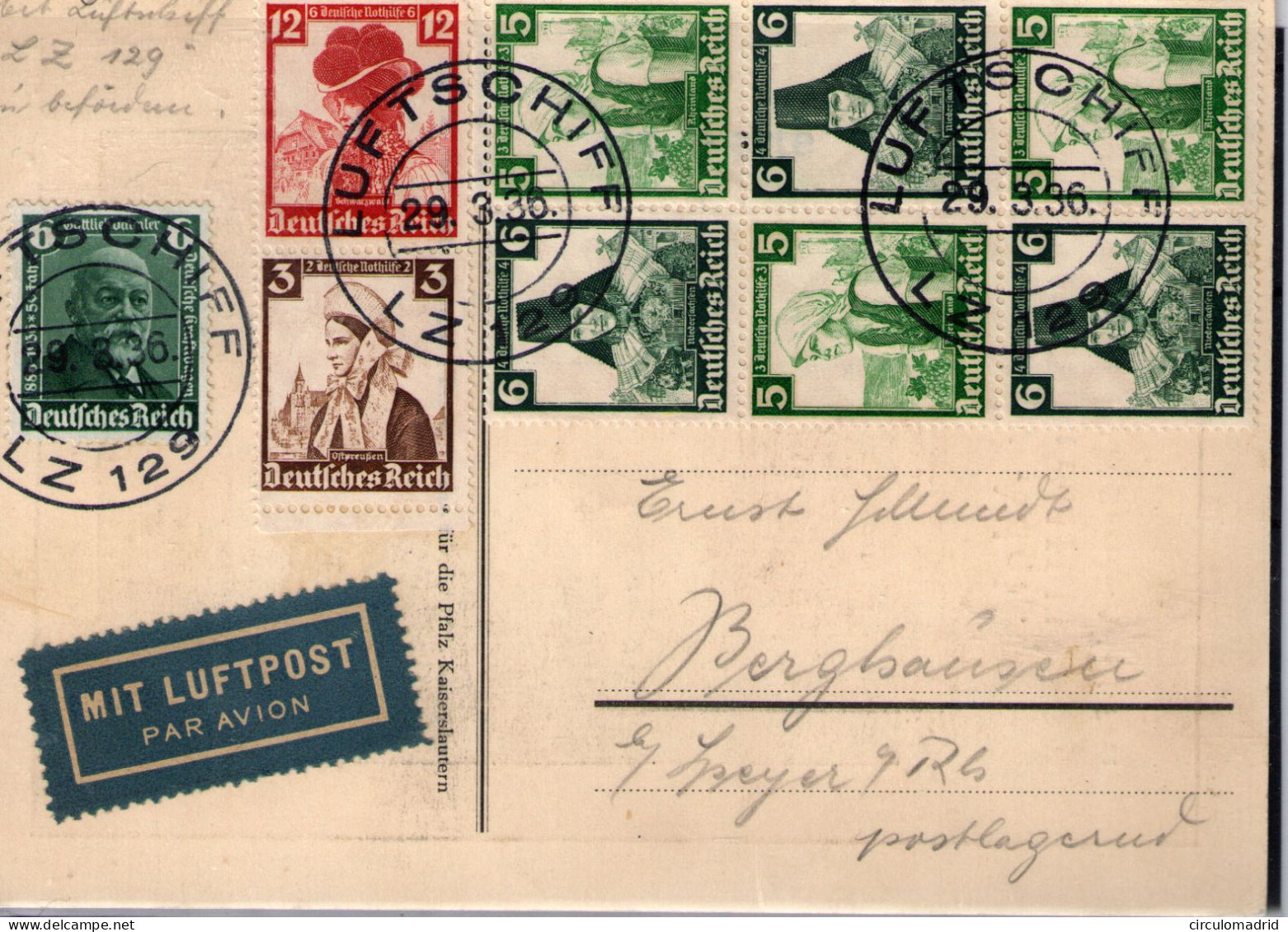 Alemania III Reich  Nº 547,549/50,552 Y 562. Año 1935 - Briefe U. Dokumente
