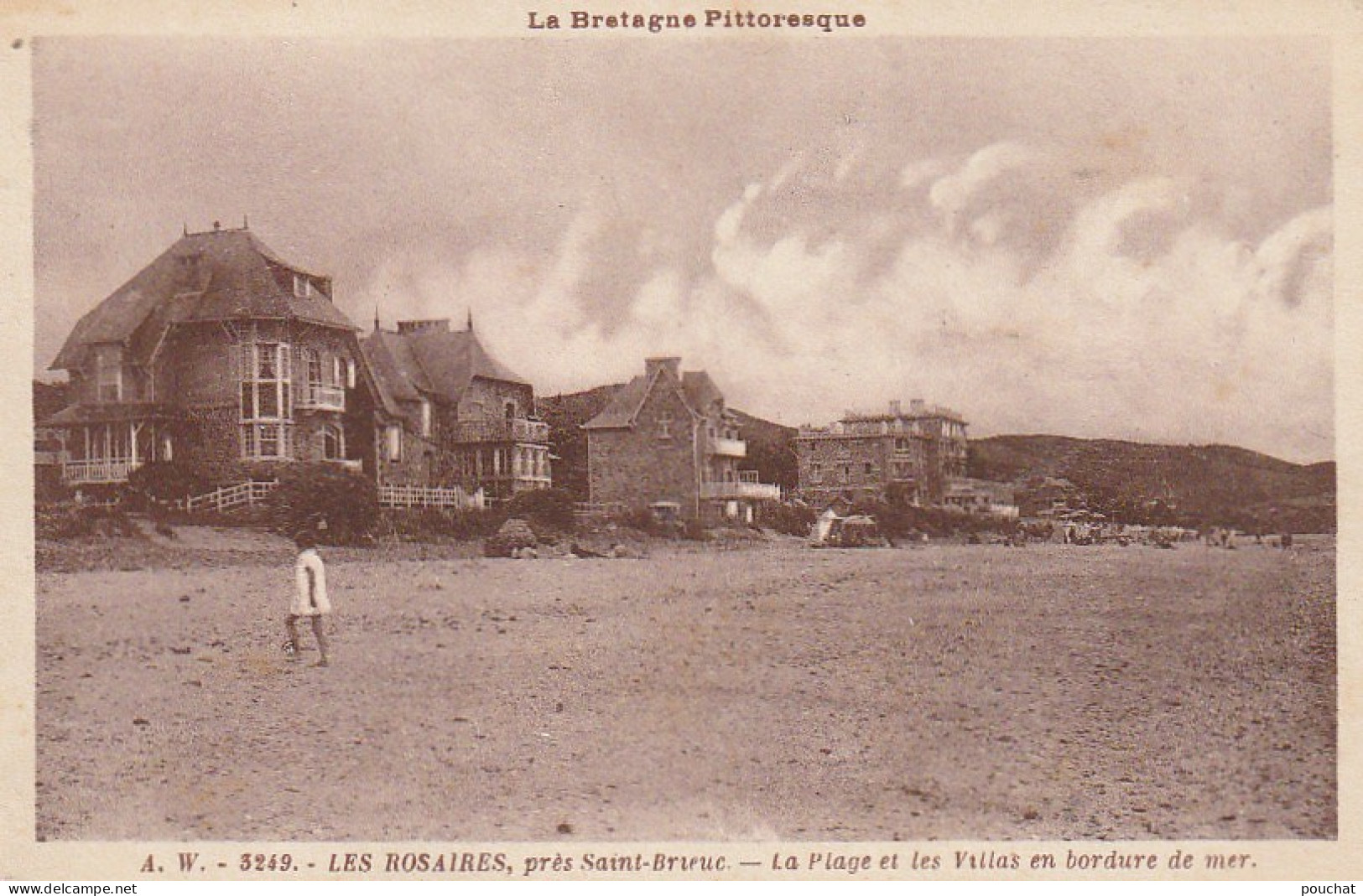 PE 23-(22) LES ROSAIRES PRES SAINT BRIEUC - LA PLAGE ET LES VILLAS EN BORDURE DE MER - 2 SCANS - Saint-Brieuc