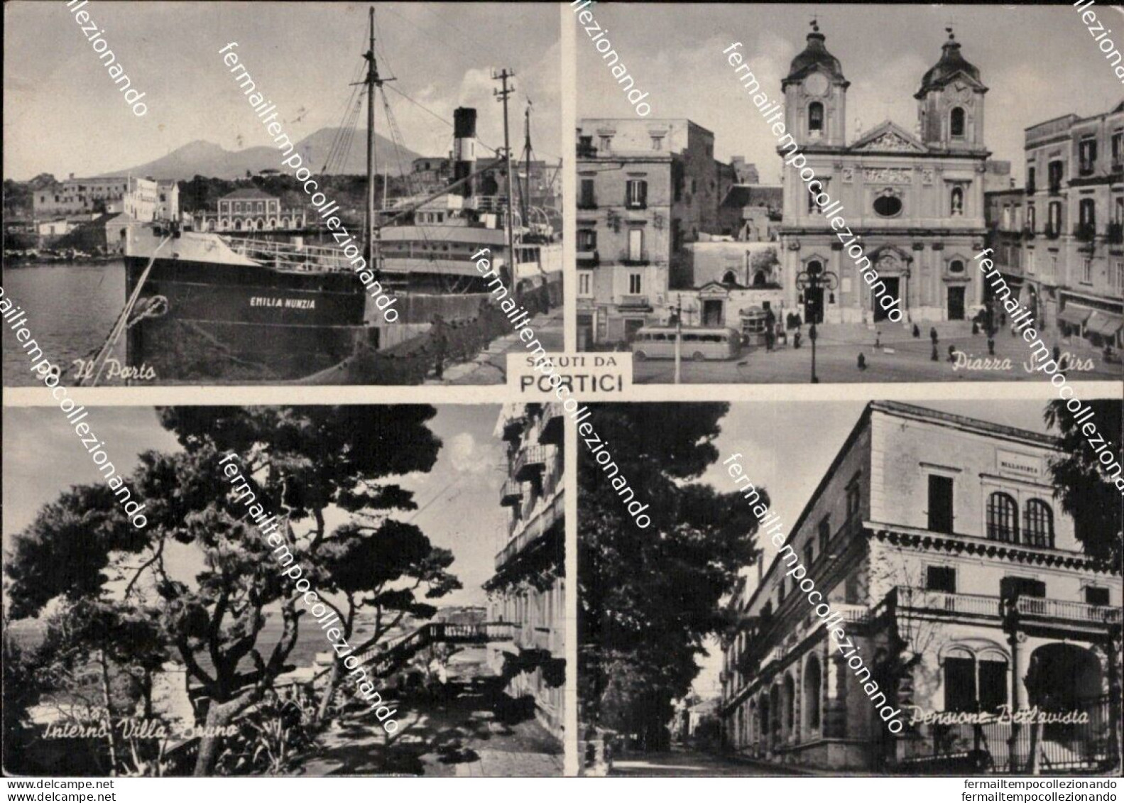 Cd678 Cartolina Saluti Da Portici Provincia Di Napoli Campania - Napoli (Naples)