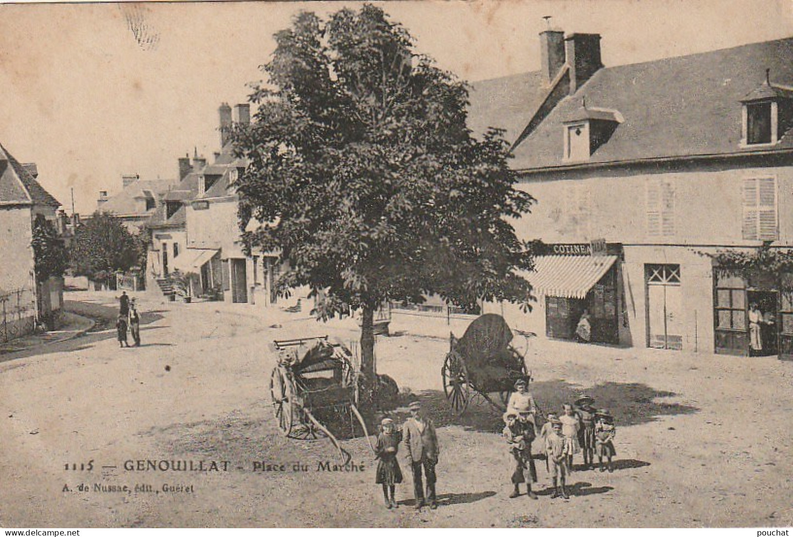 PE 24 -(23) GENOUILLAT - PLACE DU MARCHE  - VILLAGEOIS - 2 SCANS  - Autres & Non Classés