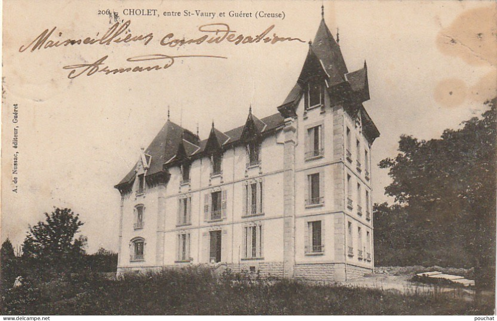 PE 24 -(23) CHOLET , ENTRE SAINT VAURY ET GUERET - CHATEAU - 2 SCANS  - Sonstige & Ohne Zuordnung