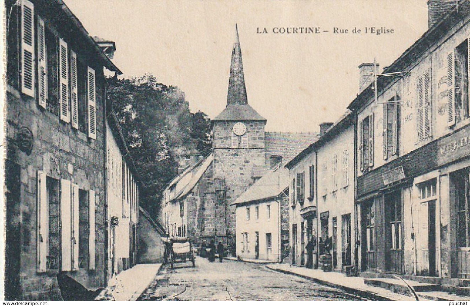 PE 24 -(23) LA COURTINE - RUE DE L' EGLISE  - 2 SCANS  - La Courtine