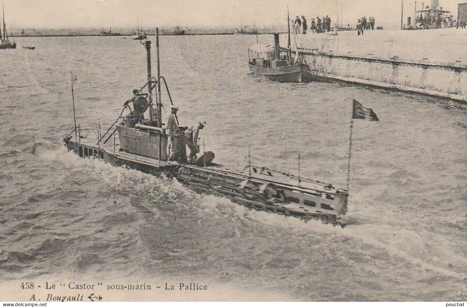 OP Nw28-(17) LA PALLICE - LE " CASTOR " , SOUS MARIN  - 2 SCANS - Submarinos