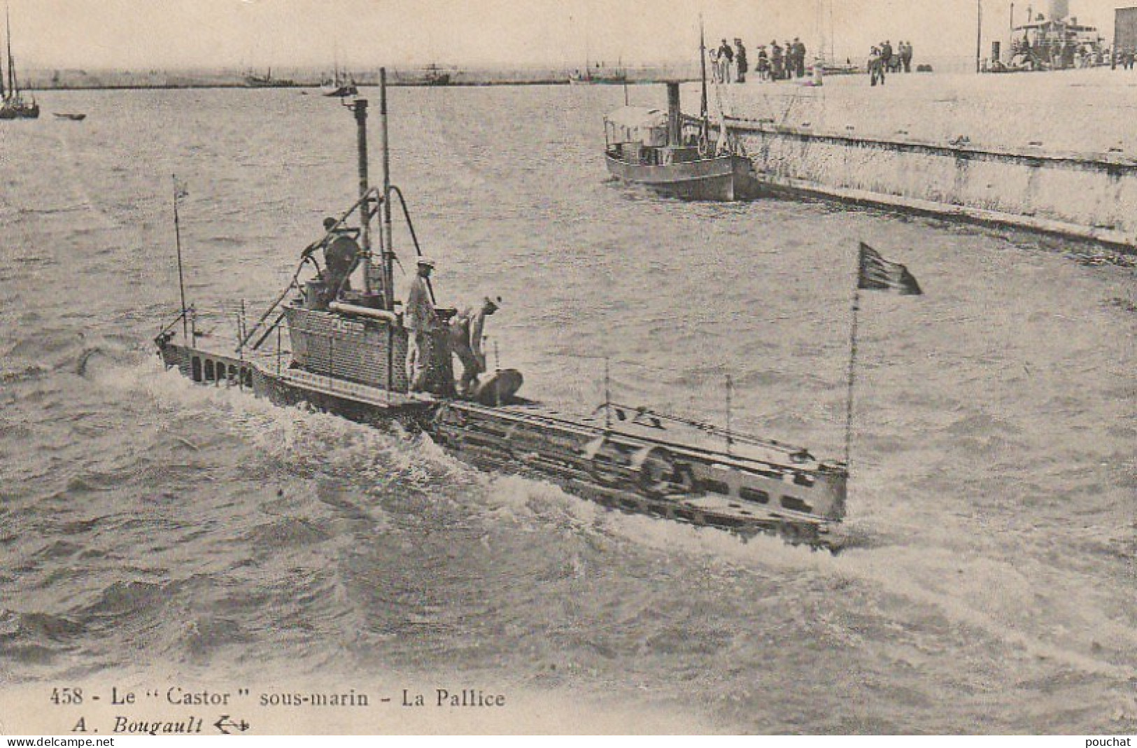 OP Nw28-(17) LA PALLICE - LE " CASTOR " , SOUS MARIN  - 2 SCANS - Onderzeeboten