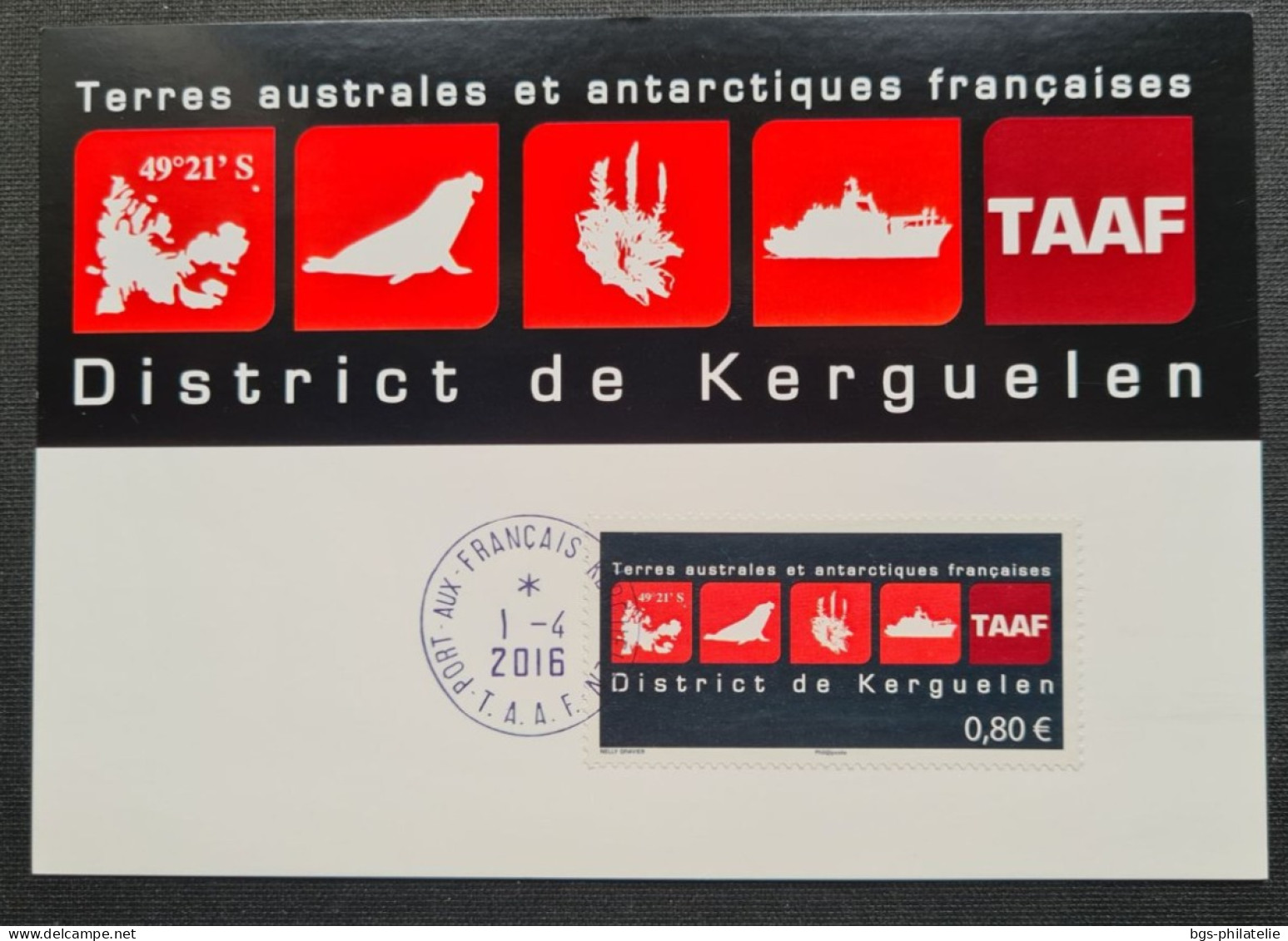 TAAF,  Timbre Numéro 788 Oblitéré De Kerguelen Le 1/4/2016. - Lettres & Documents