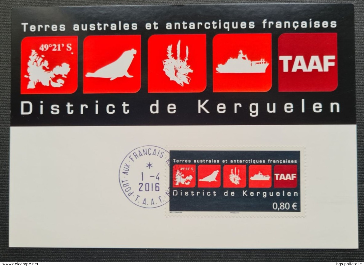 TAAF,  Timbre Numéro 788 Oblitéré De Kerguelen Le 1/4/2016. - Brieven En Documenten