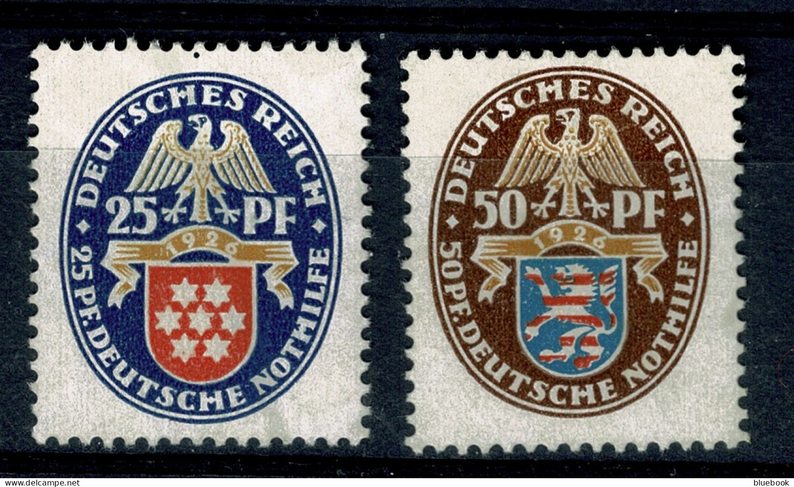 Ref 1646 - Germany 1926 Welfare Fund Arms - 25pf & 50pf Mint Stamps SG 415 & 416a - Ongebruikt