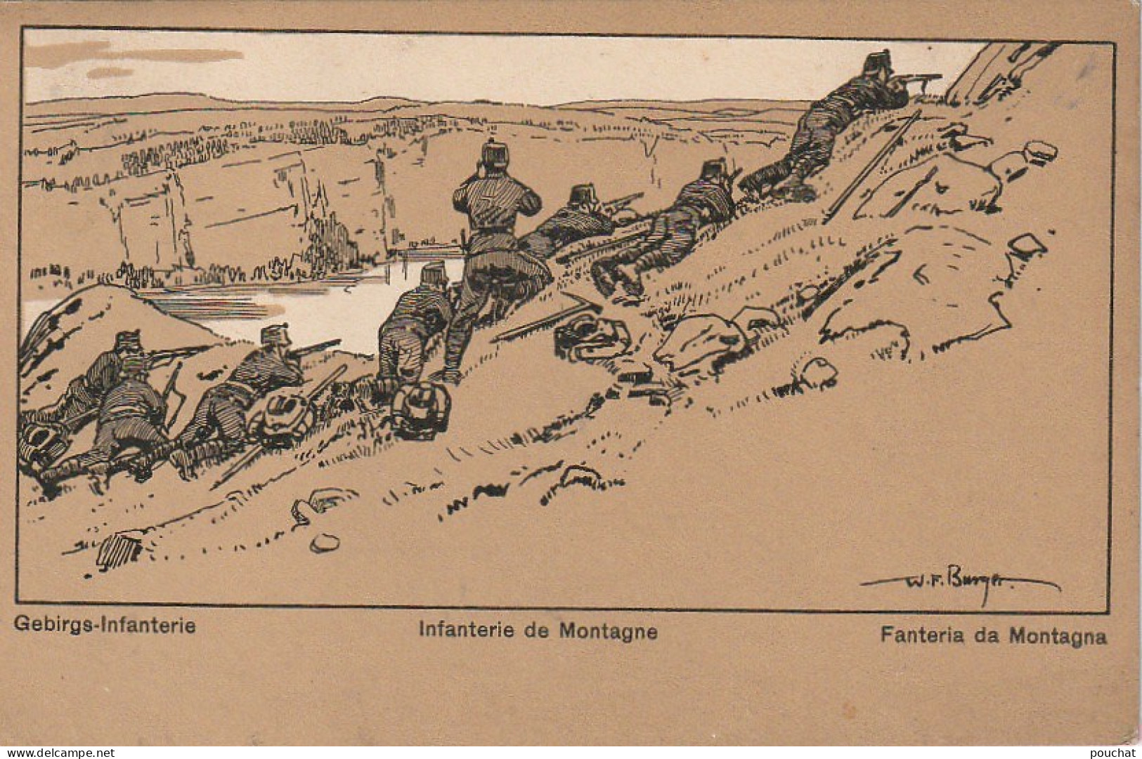 OP Nw29- INFANTERIE DE MONTAGNE - GEBIRGS INFANTERIE - ILLUSTRATEUR BURGER - 2 SCANS - Regimente