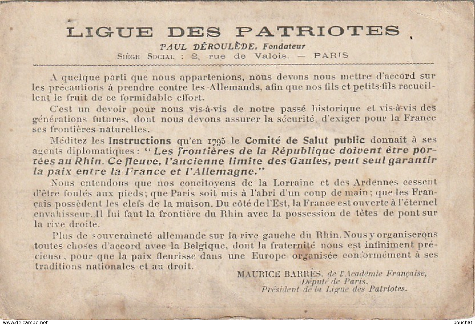 OP Nw29- " LES AMBITIONS ALLEMANDES , CE QUE VEULENT LES ALLIES " - LIGUE DES PATRIOTES - CARTE DOUBLE- 3 SCANS - Heimat