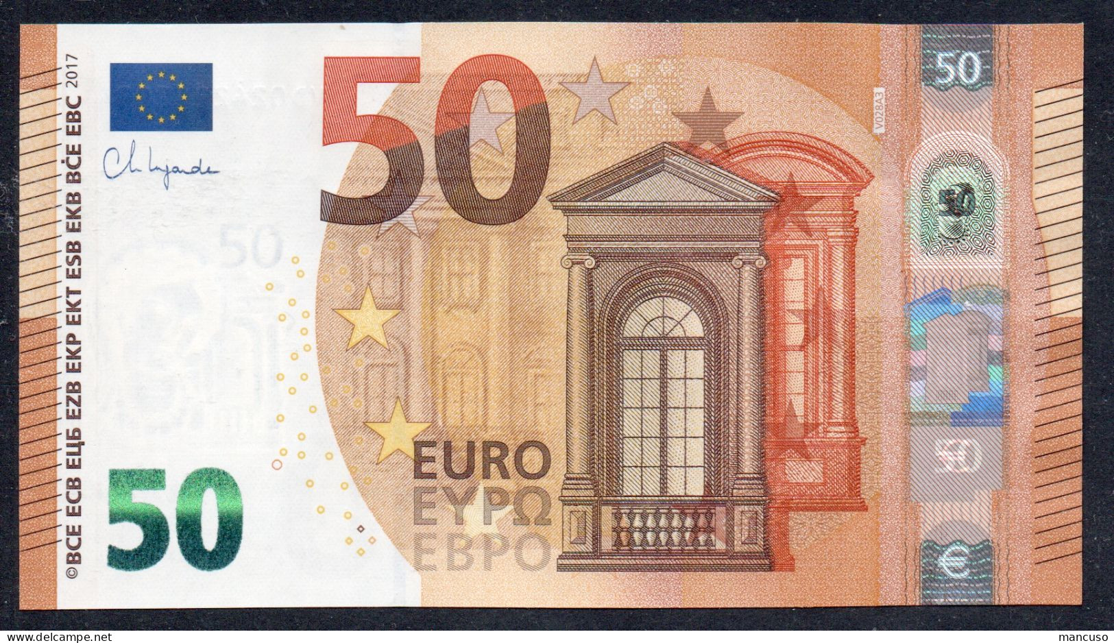 50 EURO SPAIN  VD  V028  -  LAGARDE   UNC - 50 Euro