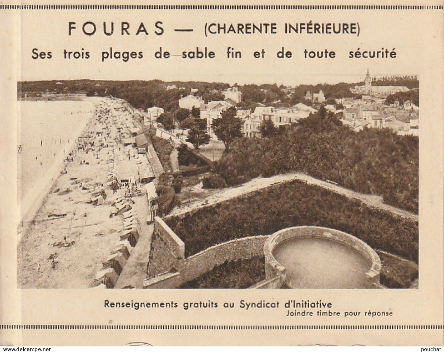 OP Nw32-(17) FOURAS - DEPLIANT 3 VOLETS - PLAN ET VUES DES 3 PLAGES - 5 SCANS - Dépliants Touristiques