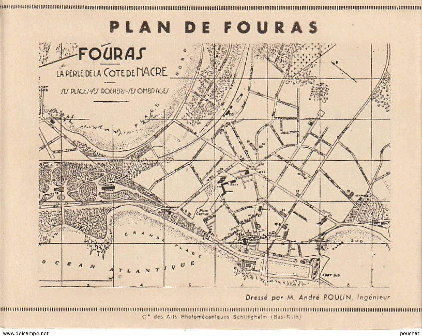 OP Nw32-(17) FOURAS - DEPLIANT 3 VOLETS - PLAN ET VUES DES 3 PLAGES - 5 SCANS - Dépliants Touristiques