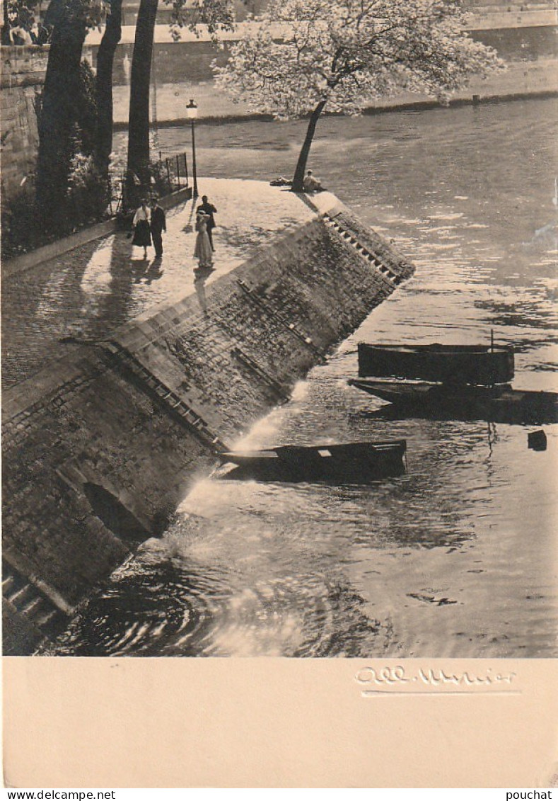 OP Nw33-(75) PARIS - LE QUAI DE BOURBON A LA POINTE DE L' ILE SAINT LOUIS  - PHOT. ALBERT MONIER - 2 SCANS - Monier