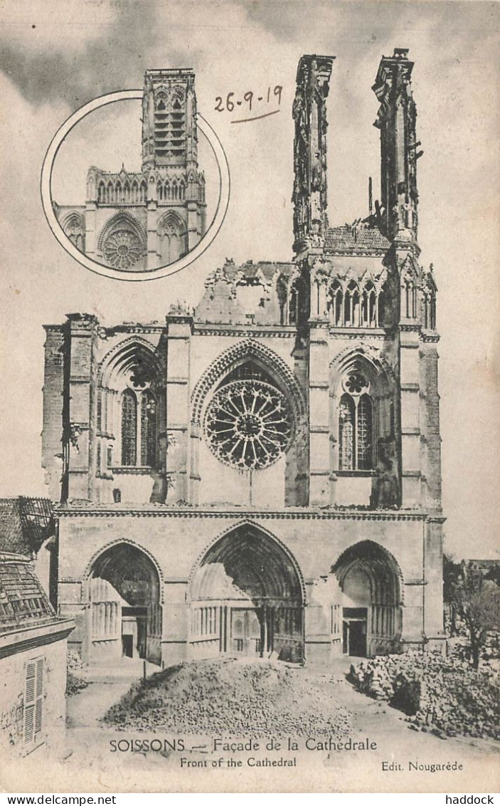 SOISSONS : FACADE DE LA CATHEDRALE - Soissons