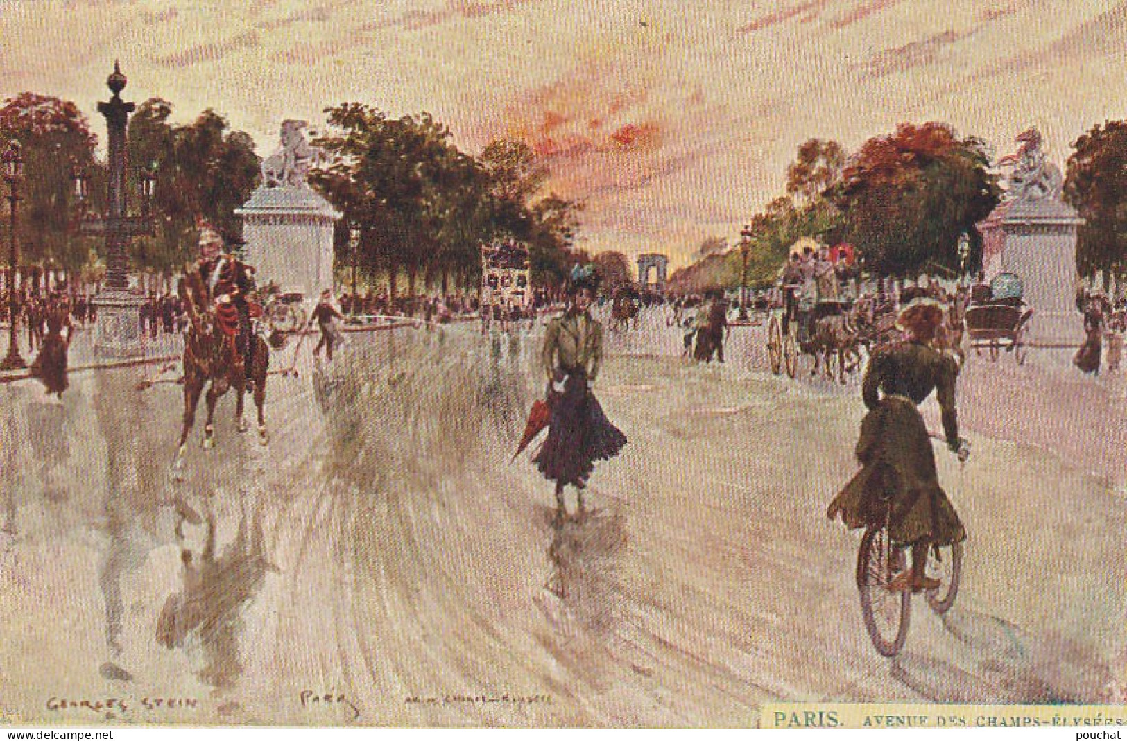 OP Nw33-(75)  PARIS - AVENUE DES CHAMPS ELYSEES - GEORGES STEIN - 2 SCANS - Pittura & Quadri