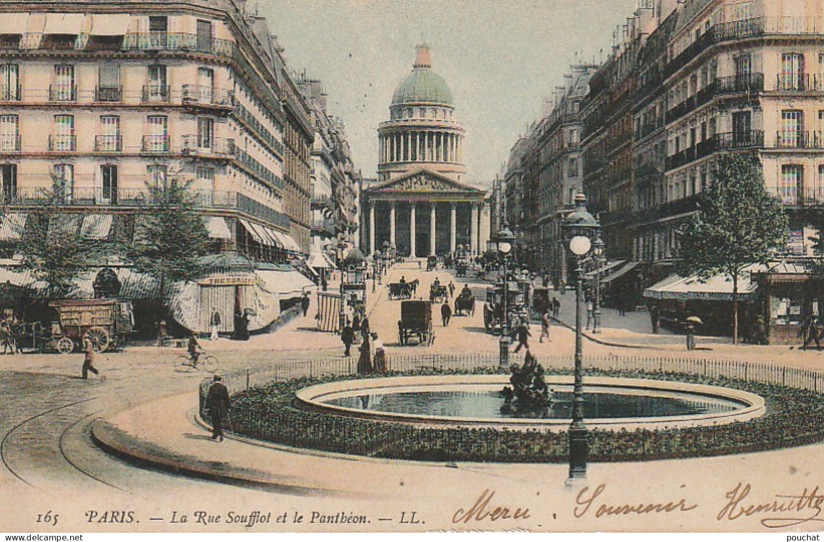 OP Nw33-(75) PARIS - LA RUE SOUFFLOT ET LE PANTHEON - ANIMATION - CARTE COLORISEE - 2 SCANS - District 05