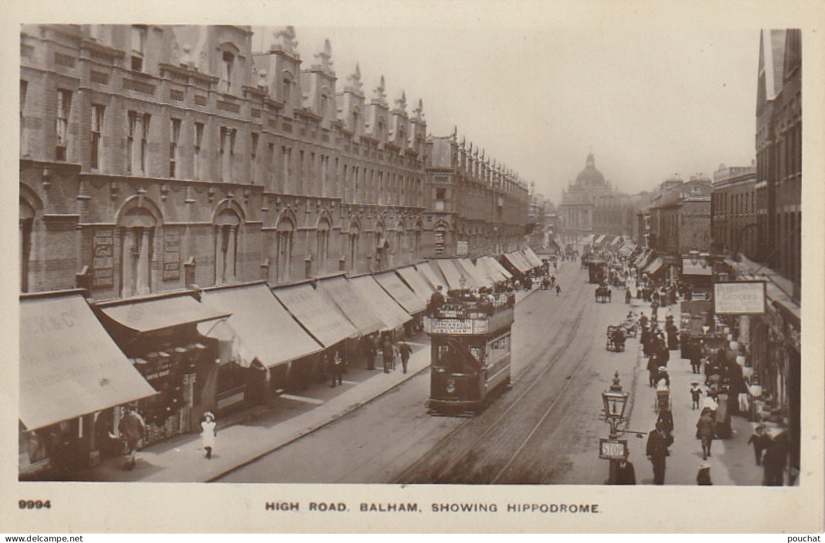 OP Nw34-( ENGLAND ) - HIGH ROAD BALHAM , SHOWING HIPPODROME - TRAM - 2 SCANS - London Suburbs