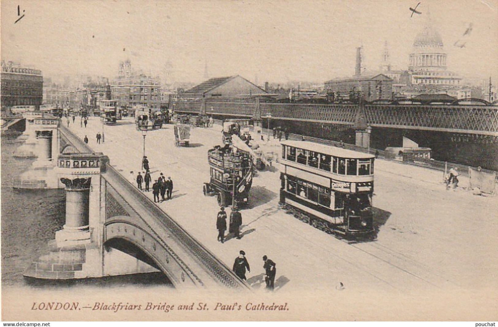 OP Nw34- LONDON ( ENGLAND ) - BLACKFRIARS BRIDGE  AND ST. PAUL' S CATHEDRAL - 2 SCANS - St. Paul's Cathedral