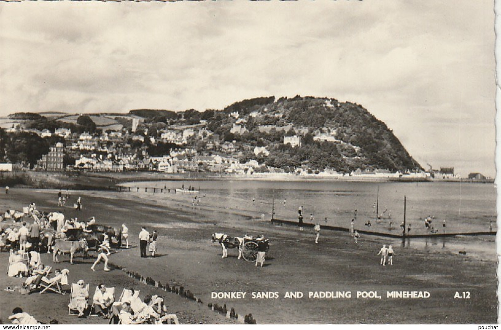 OP Nw34- MINEHEAD ( ENGLAND ) - DONKEY SANDS AND PADDLING POOL - CARRIOLE AVEC ANE - 2 SCANS - Minehead