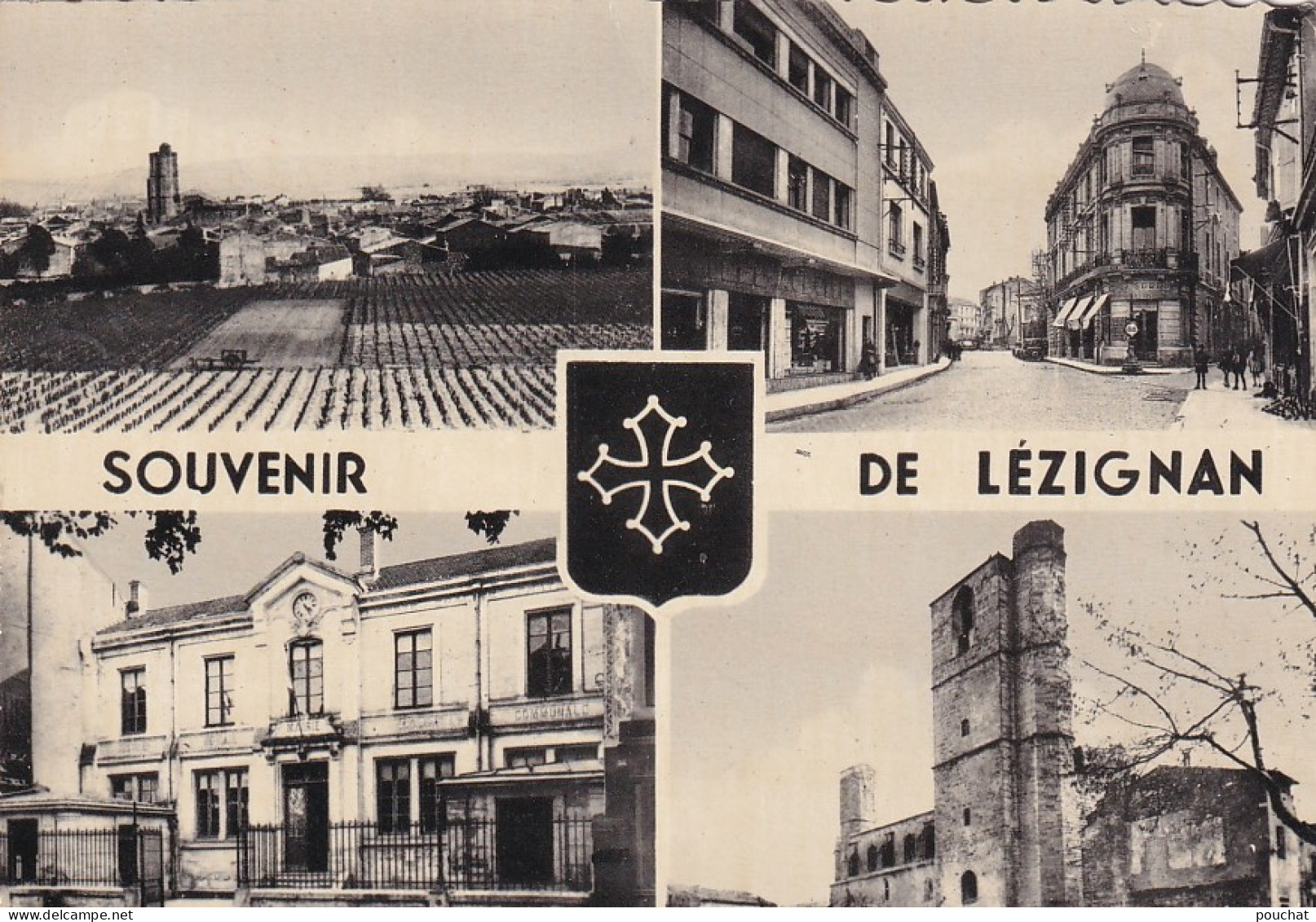 MO 27-(11) SOUVENIR DE LEZIGNAN - CARTE MULTIVUES : AVENUE WILSON , MAIRIE , L'EGLISE , VUE GENERALE - Other & Unclassified