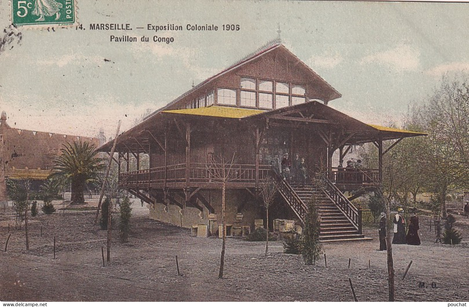 MO 29-(13) PAVILLON DU CONGO - EXPOSITION COLONIALE 1906 , MARSEILLE - CARTE COLORISEE - Koloniale Tentoonstelling 1906-1922