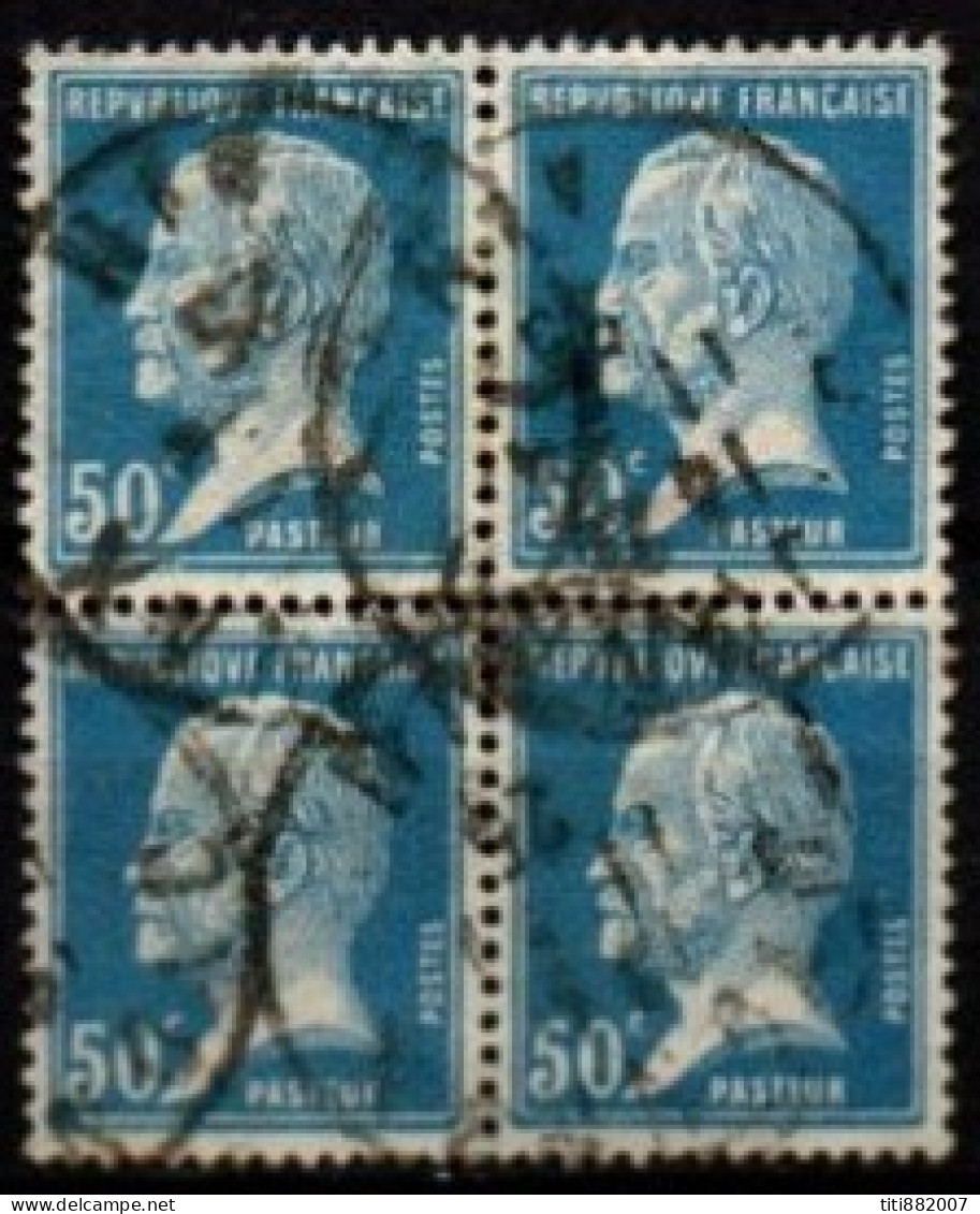 FRANCE    -   1923 .   Y&T N° 176 Oblitérés Bloc De 4.  Signatures Illisibles - Used Stamps