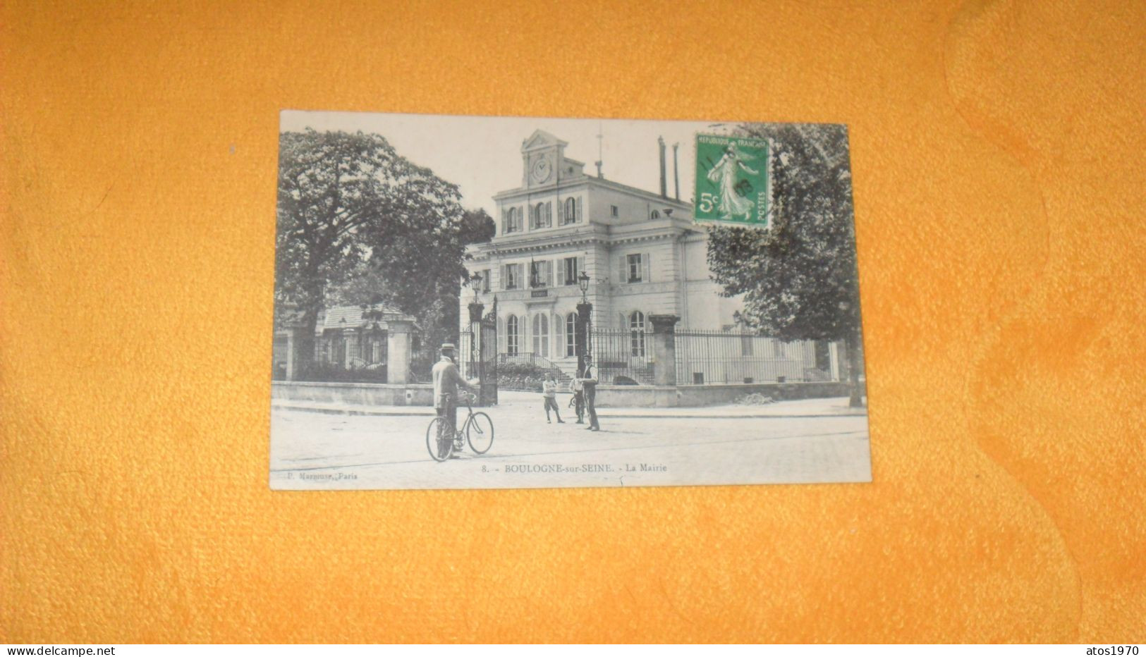 CARTE POSTALE ANCIENNE CIRCULEE DE 1908 ../  8. BOULOGNE SUR SEINE.- LA MAIRIE...CACHET + TIMBRE - Boulogne Billancourt