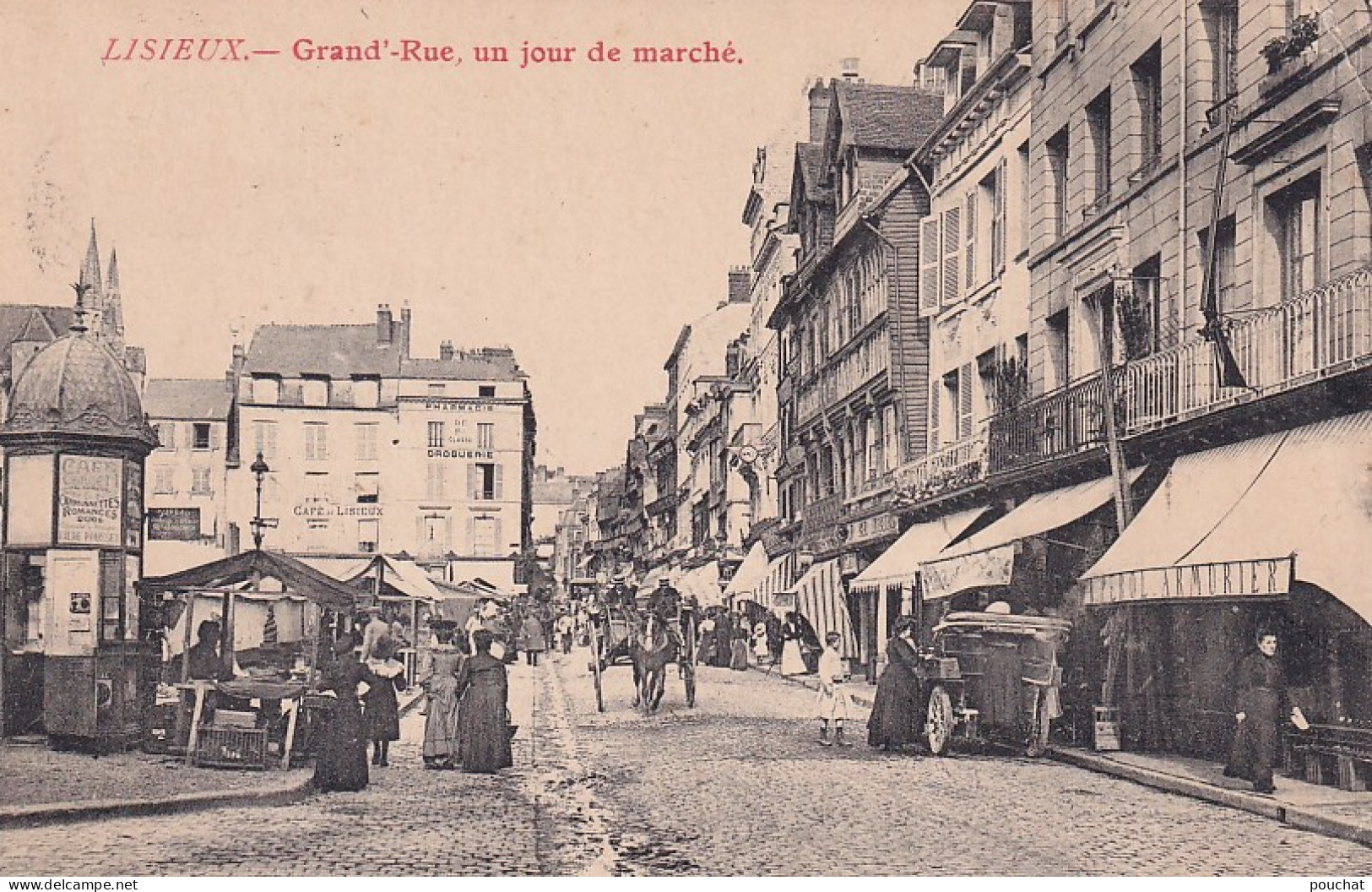 MO 30-(14) LISIEUX - GRAND'RUE , UN JOUR DE MARCHE - ANIMATION - COMMERCES - Lisieux