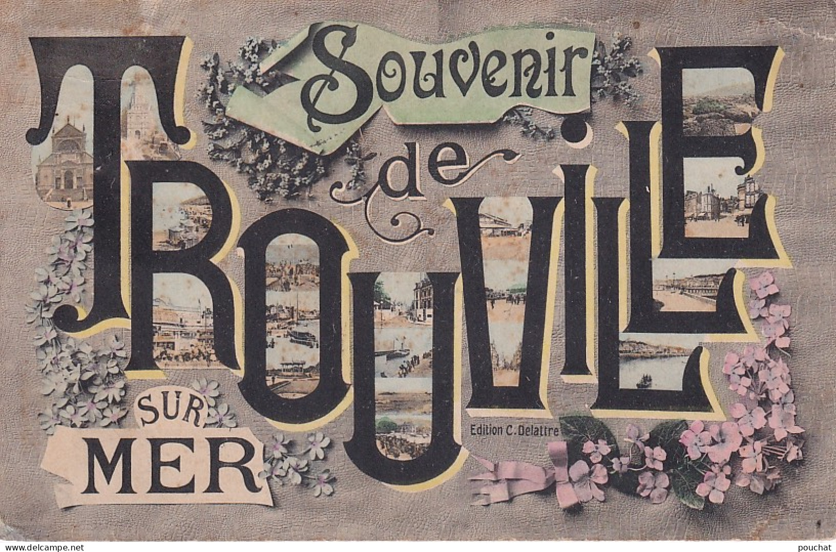 MO 30-(14) TROUVILLE SUR MER - CARTE FANTAISIE COLORISEE - LETTRES ALPHABET MULTIVUES - Trouville